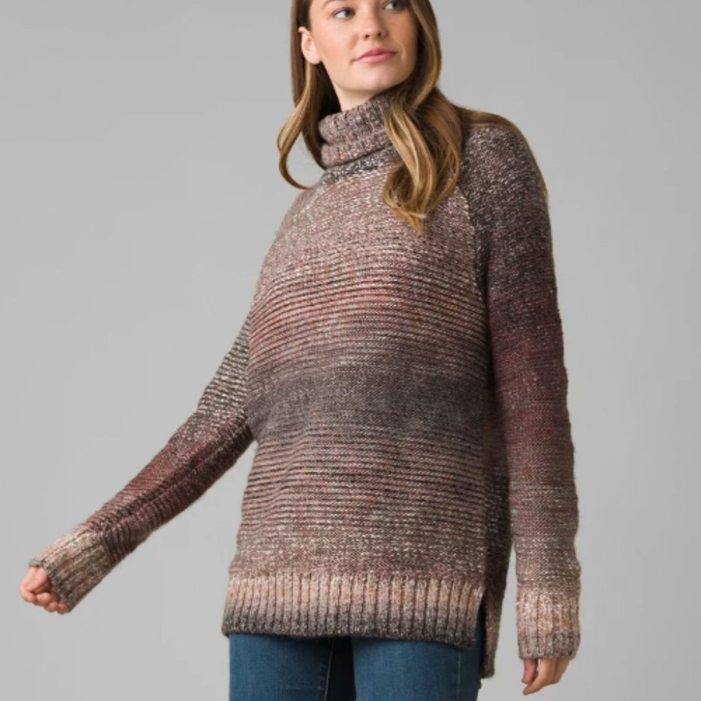Prana Autum Rein Sweater Tunic Charcoal Multi L